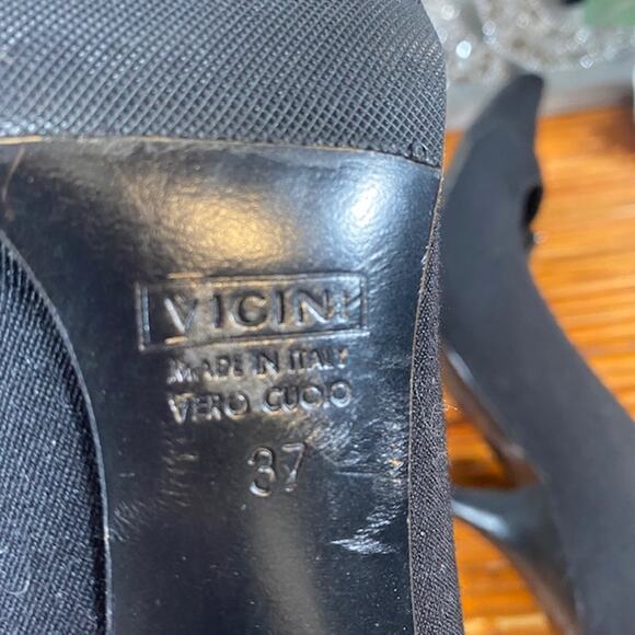 Giuseppe Zanotti Design Black Buckle Pointy Heels Women Sz 37 - Picture 6 of 12